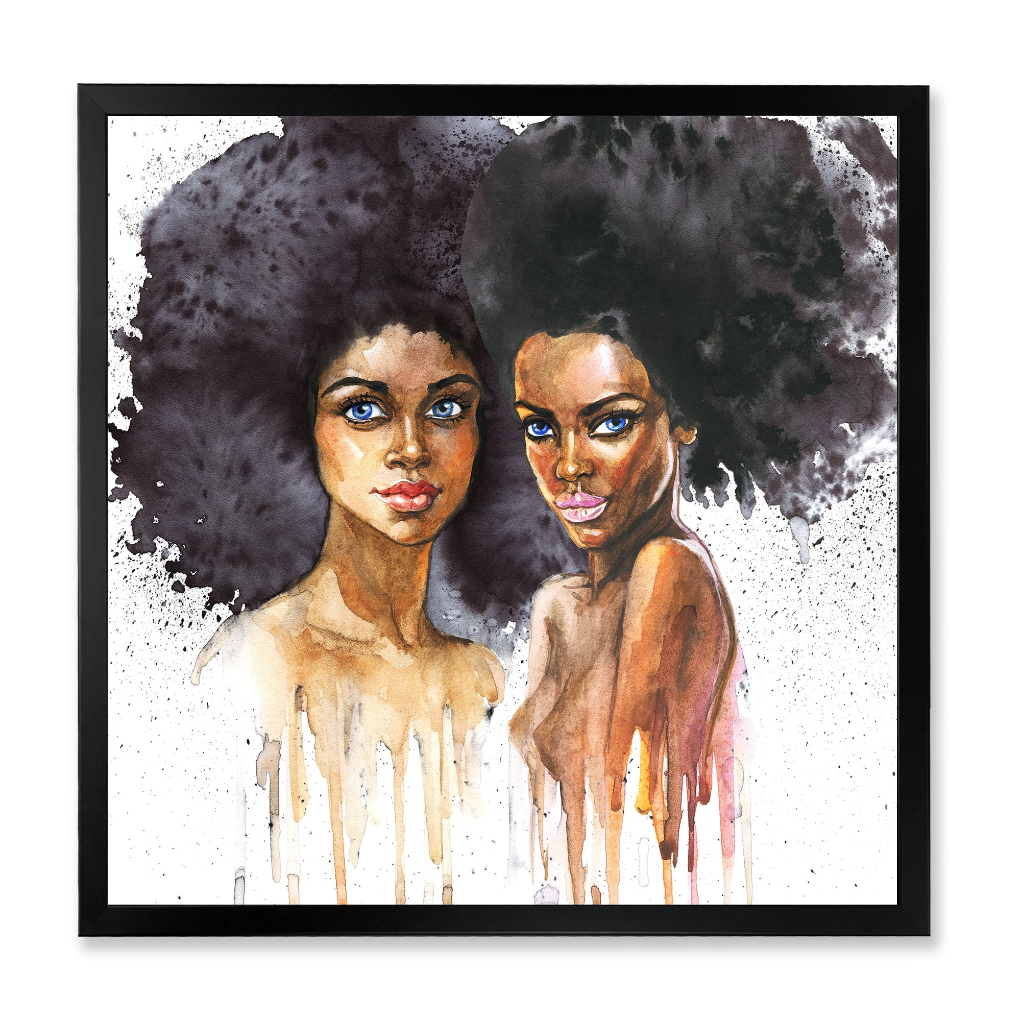 Designart 'Portrait of Two African American Women' Modern Framed Art Print