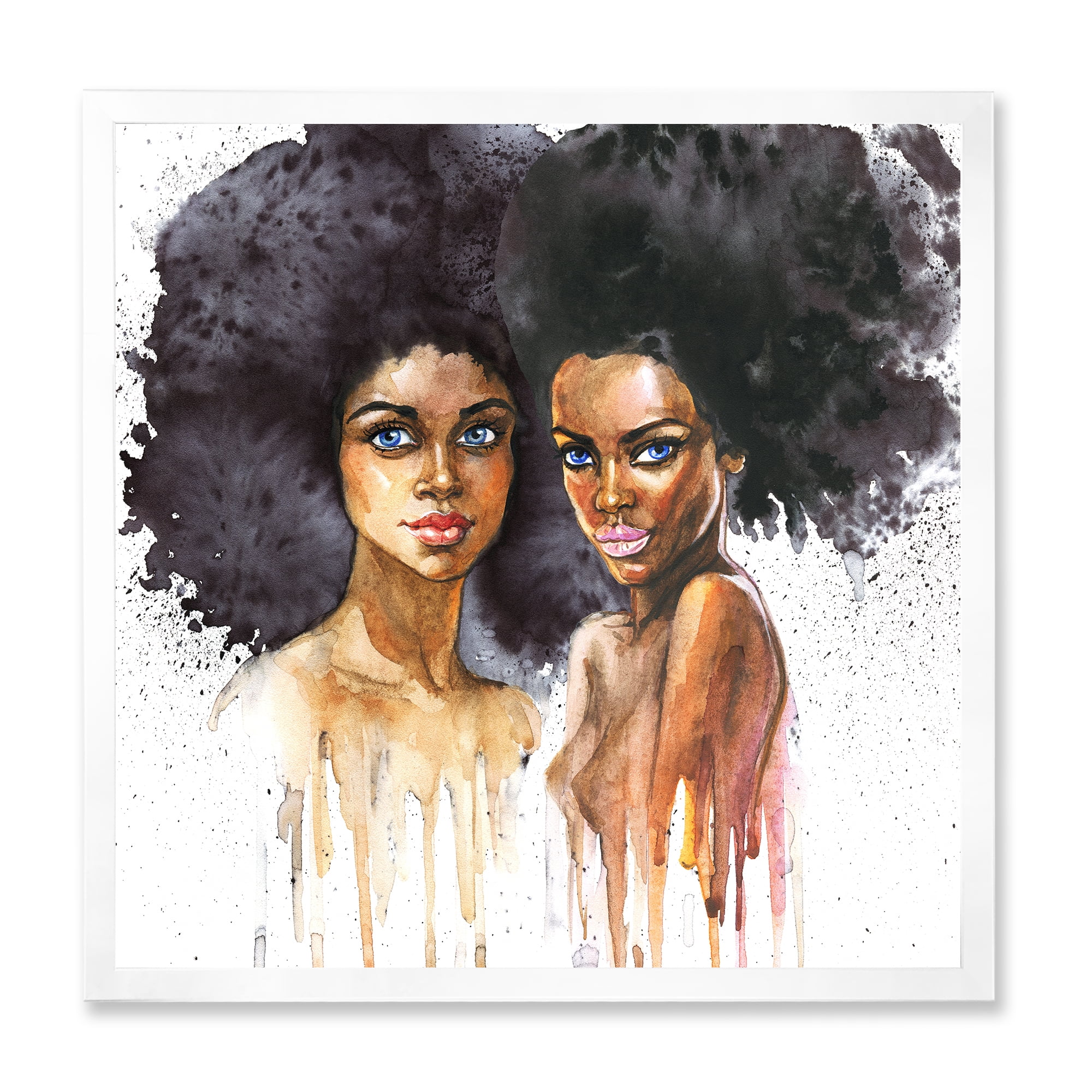 Designart 'Portrait of Two African American Women' Modern Framed Art Print