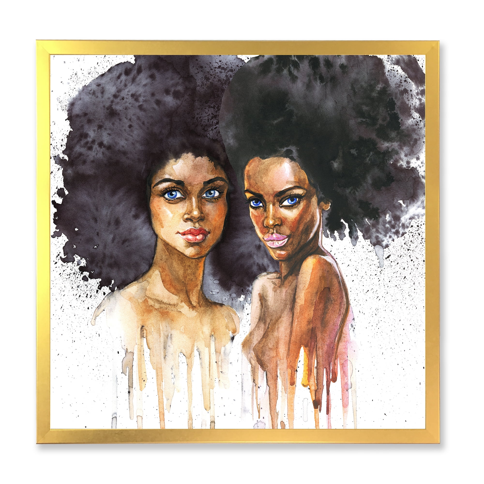 Designart 'Portrait of Two African American Women' Modern Framed Art Print