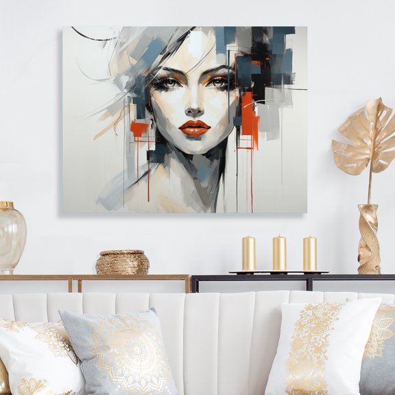 Designart "Portrait of Valentino s Fashion I" Fashion Metal Wall Art Prints