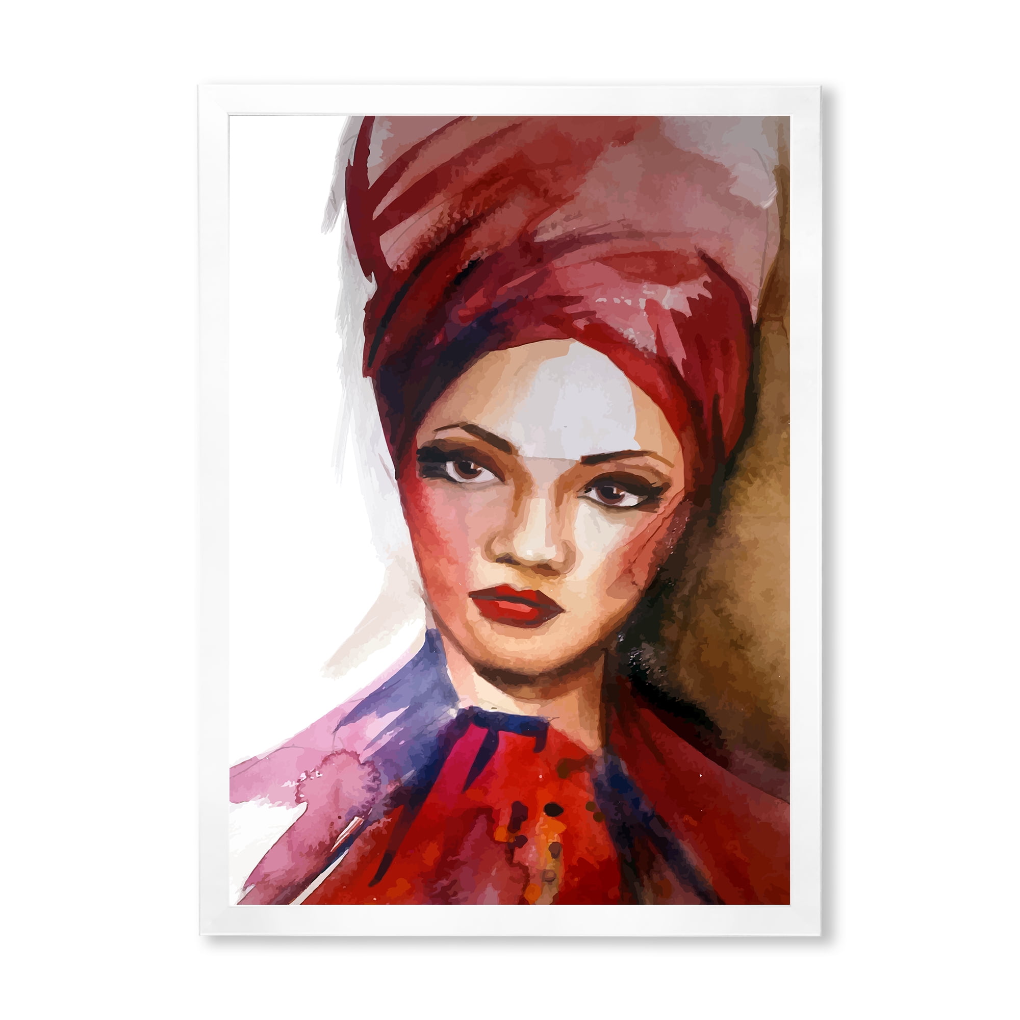 Designart 'Portrait of Young African American Woman I' Modern Framed Art Print