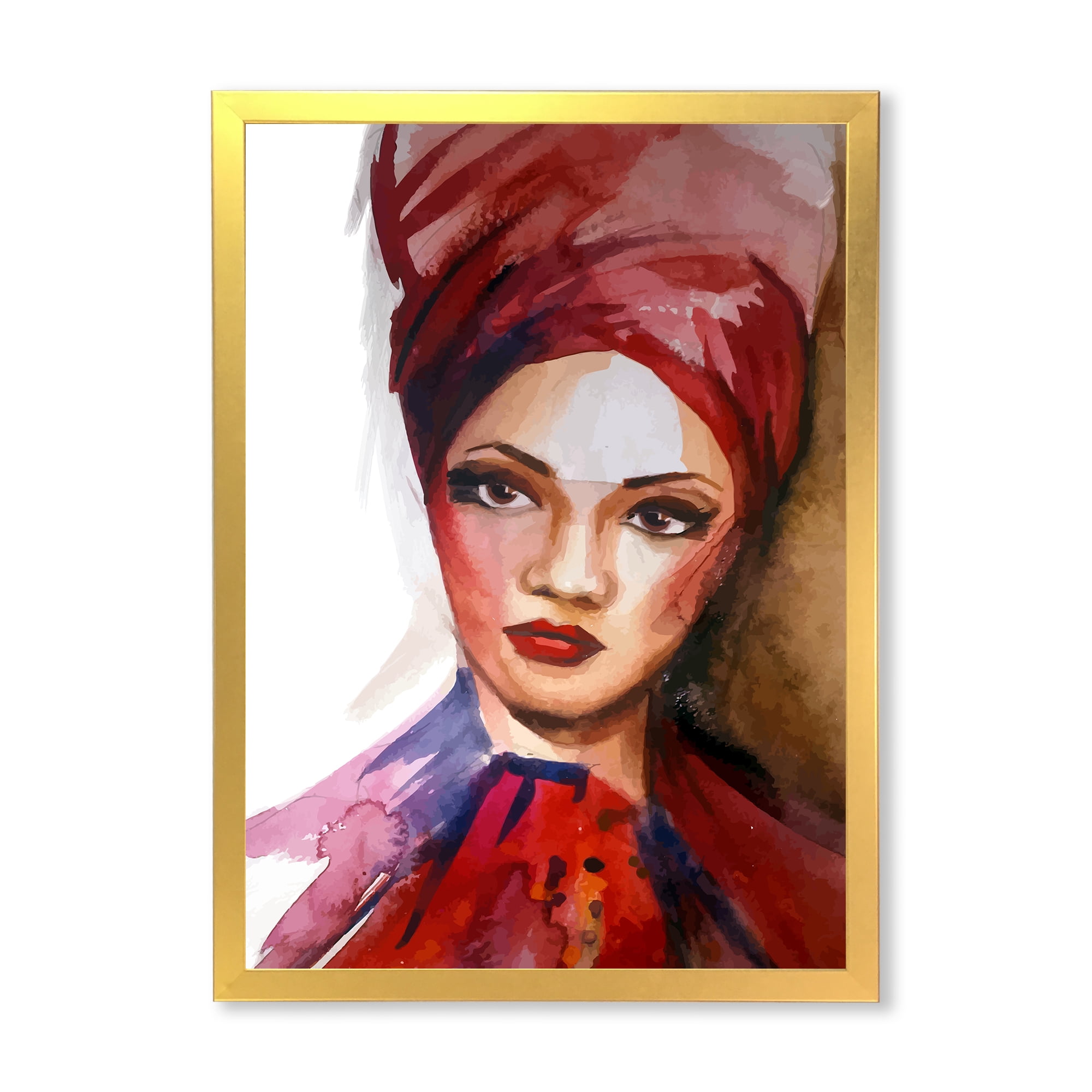 Designart 'Portrait of Young African American Woman I' Modern Framed Art Print