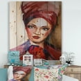 thumbnail image 1 of Designart 'Portrait of Young African American Woman I' Modern Print on Natural Pine Wood, 1 of 5