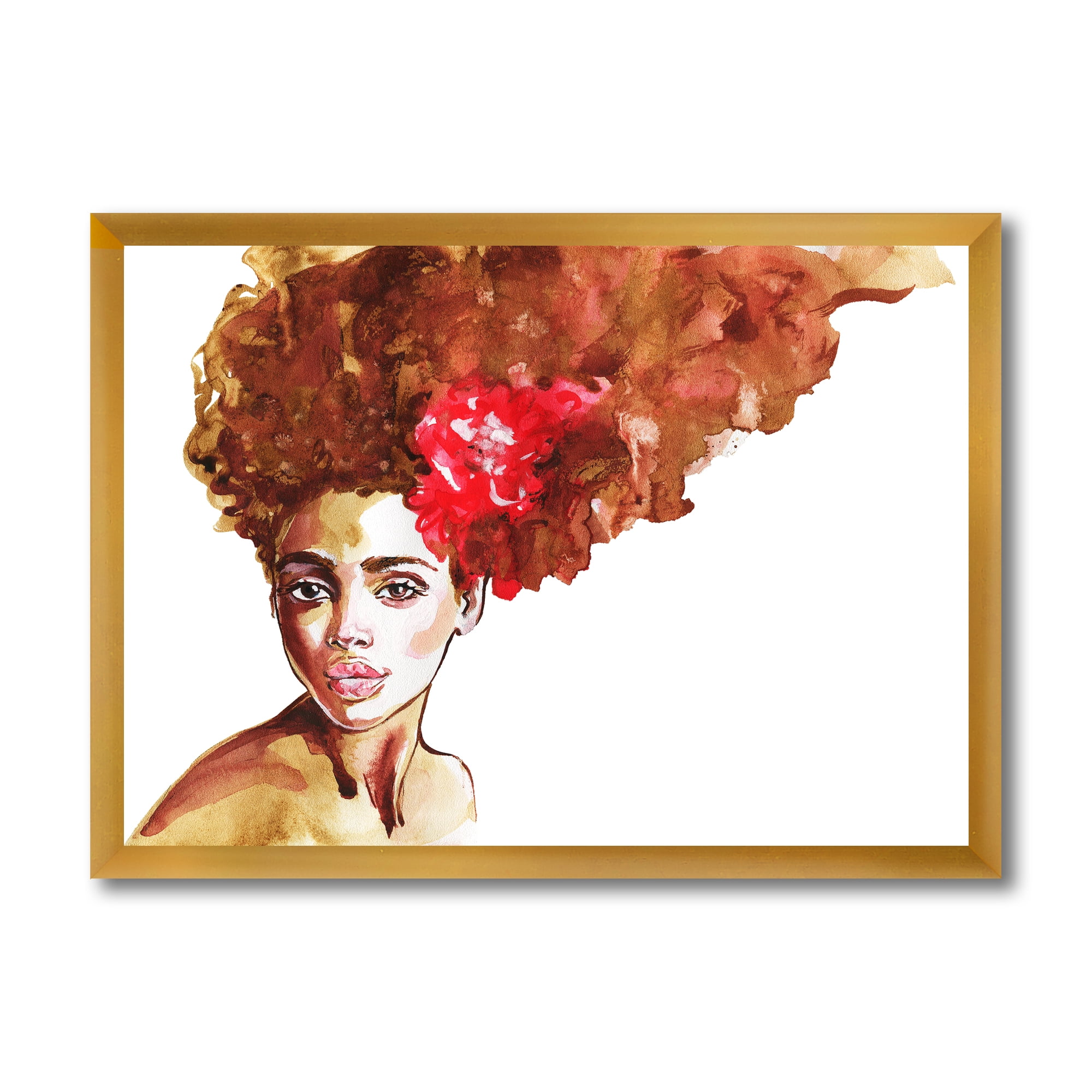Designart 'Portrait of Young African American Woman II' Modern Framed Art Print