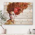 thumbnail image 1 of Designart 'Portrait of Young African American Woman II' Modern Print on Natural Pine Wood, 1 of 5