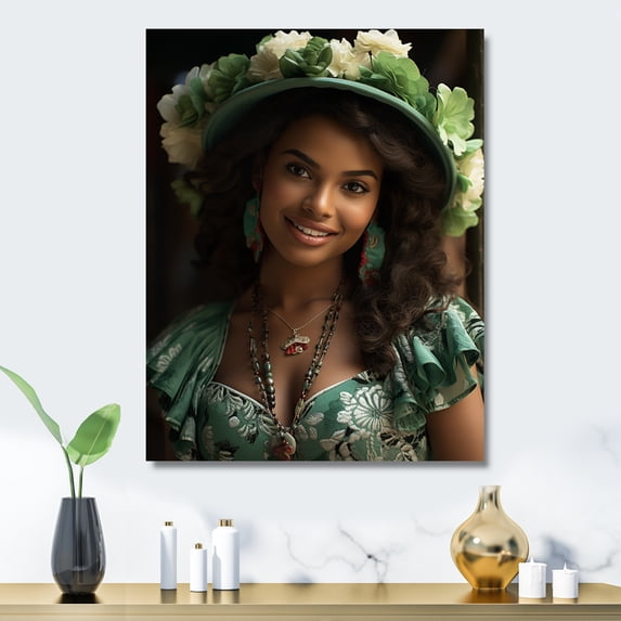 Designart "Portrait of a Cuban Woman" Beach & Ocean Metal Art Print