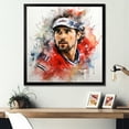 thumbnail image 1 of Designart "Portrait of a Hockey Champion's Odyssey I" Sports Framed Wall Art Decor - Modern Red Sport Hockey Living Room Framed Canvas Art, 1 of 6