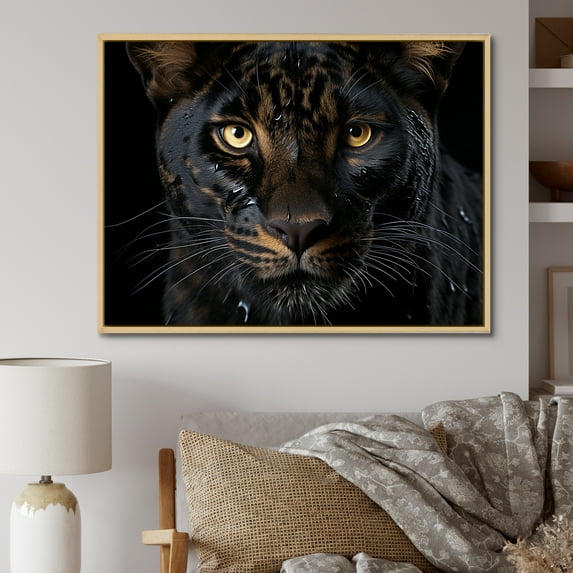 Designart "Portrait of a Tiger" Animals Floater Framed Wall Art Living Room