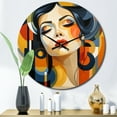 thumbnail image 1 of Designart "Portrait of a Woman in Art Deco Style II" Abstract Portraits Oversized Wall Clock, 1 of 5