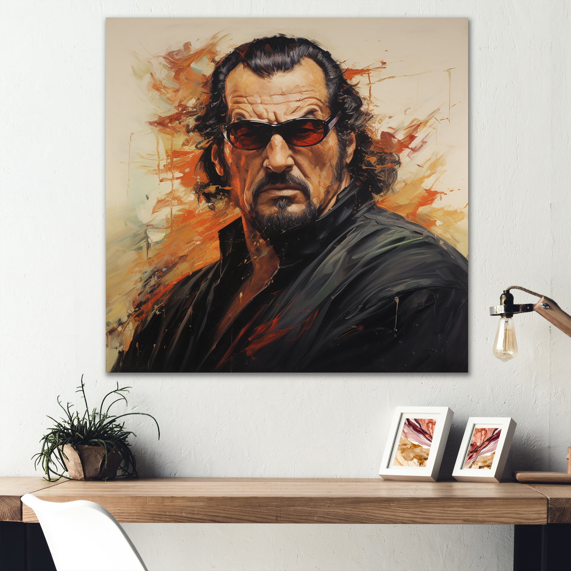 Designart "Portrait popart Steven Seagal" Celebrity Wall Art Print