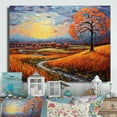 thumbnail image 1 of Designart "Post-Impressionist Fall Journey II" Vangogh Metal Art Living Room, 1 of 1
