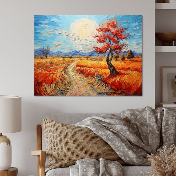 Designart "Post-Impressionist Fall Journey III" Vangogh Metal Wall Decor