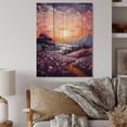 thumbnail image 1 of Designart "Post-Impressionist Lavender Dots II" Vangogh Print on Natural Pine Wood, 1 of 5