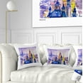 thumbnail image 1 of Designart Prague Vector Illustration - Cityscape Painting Throw Pillow - 18x18, 1 of 5