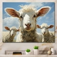 thumbnail image 1 of Designart "Prairies Guardians White Sheep s Watchful Eyes II" Animals Canvas Wall Art, 1 of 5