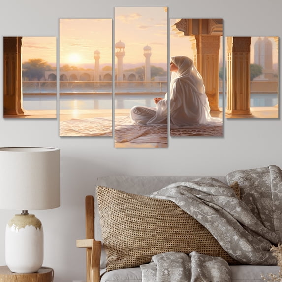 Designart "Prayer Faith Islam wall art III" Islamic Art Living Room Set
