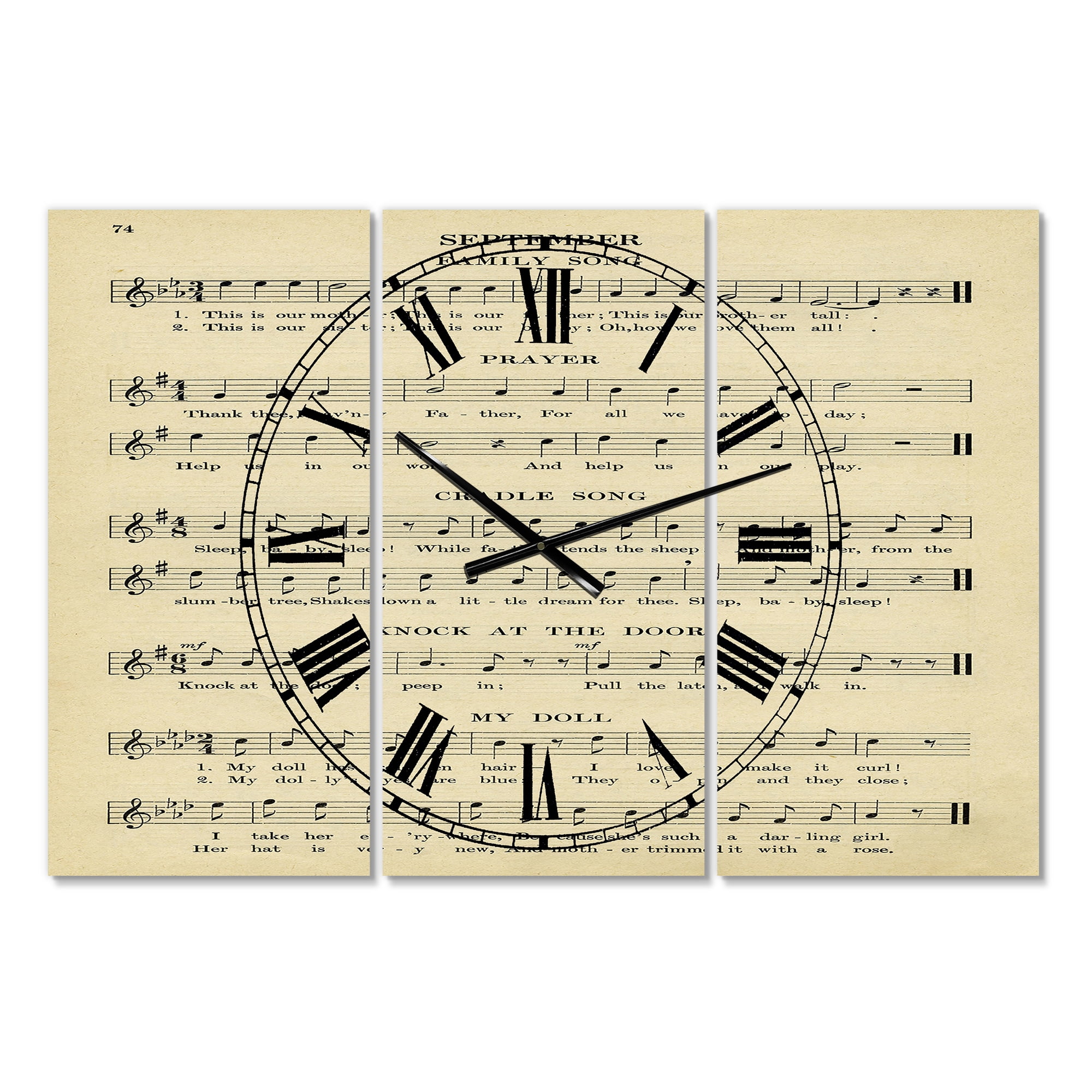Designart 'Prayer Song' Oversized Cottage Wall Clock