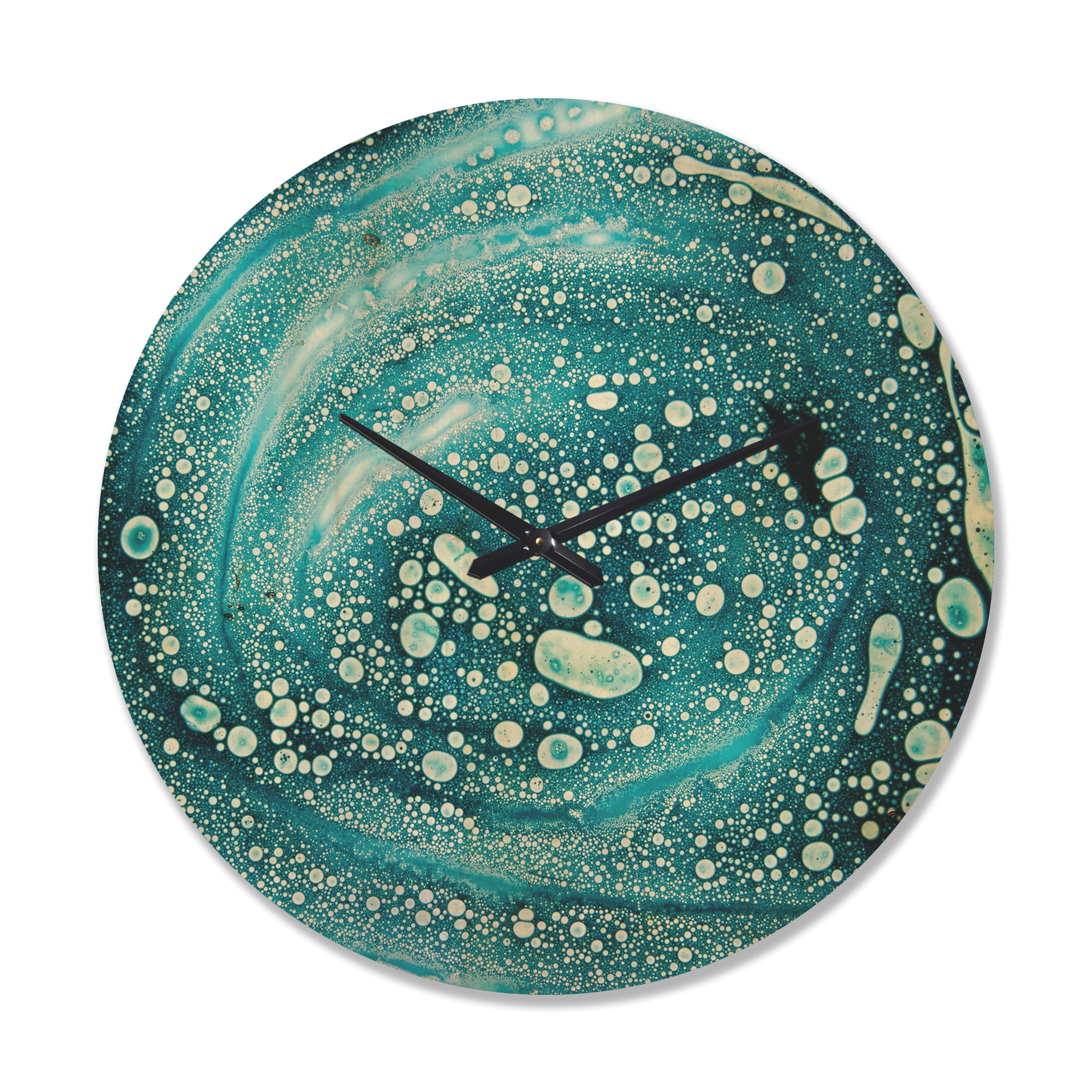 Designart 'Precious Blue Abstract Pattern' Modern Wood Wall Clock