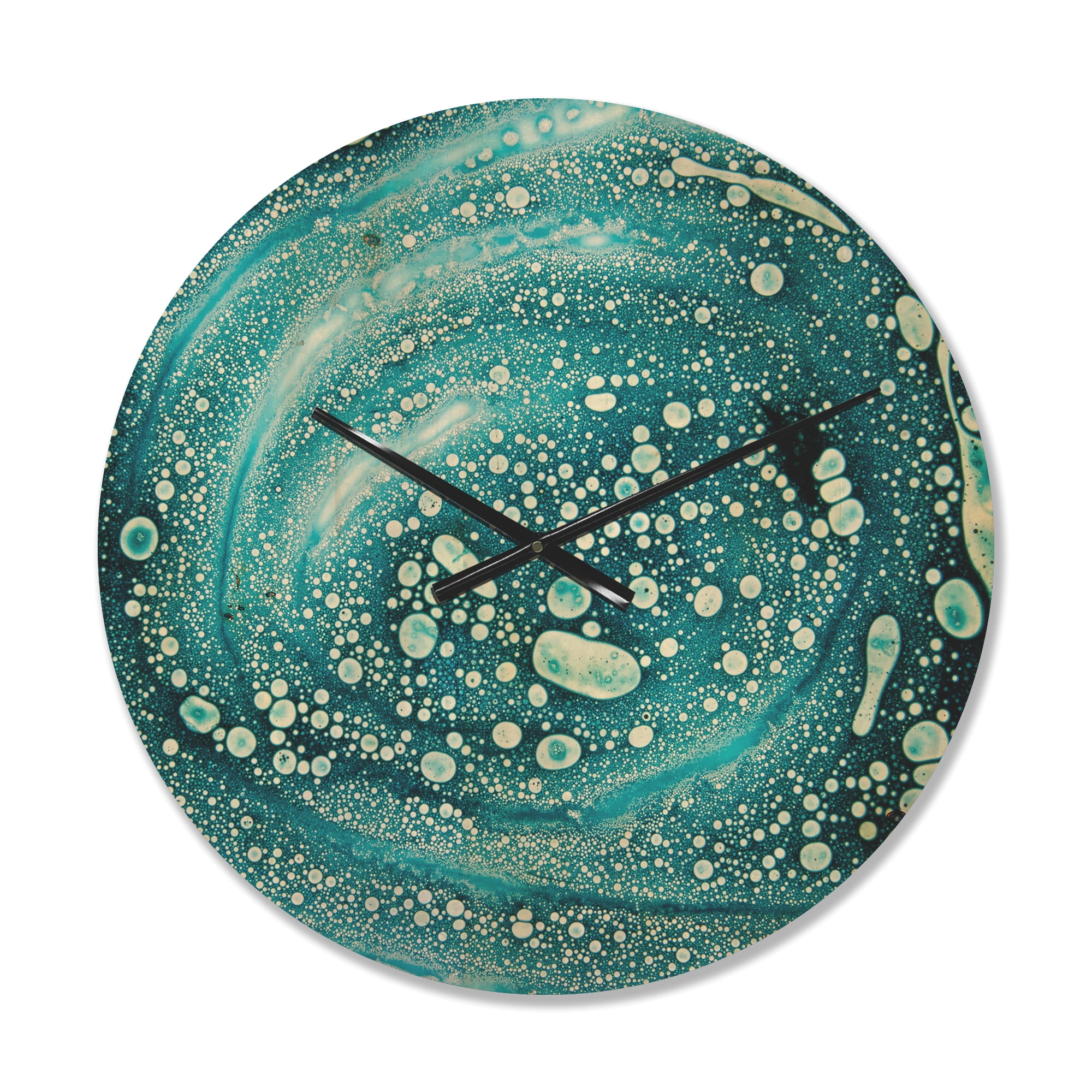 Designart 'Precious Blue Abstract Pattern' Modern Wood Wall Clock