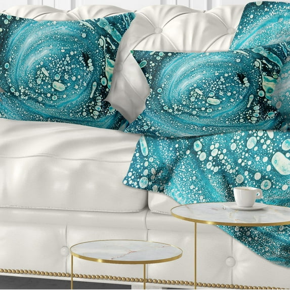 Designart Precious Blue Fabulous Pattern - Abstract Throw Pillow - 12x20