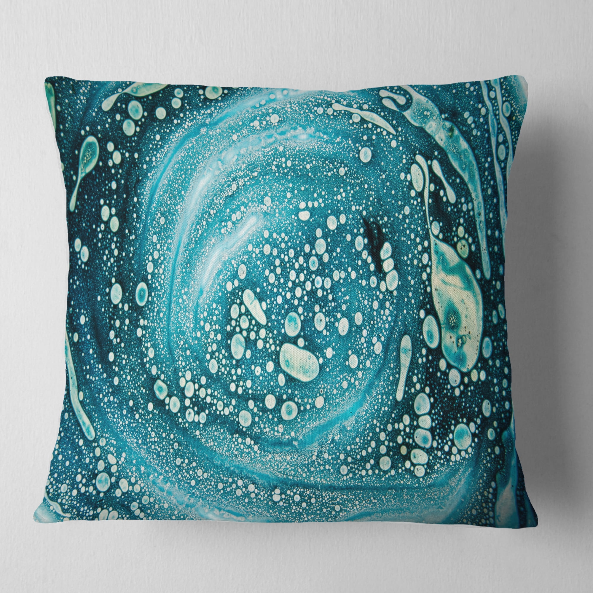 Designart Precious Blue Fabulous Pattern - Abstract Throw Pillow - 18x18