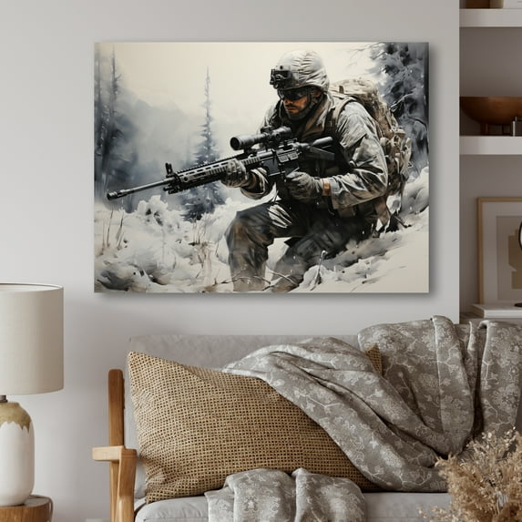 Designart "Precision Marksmanship Army II" Army Metal Art Print