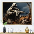 thumbnail image 1 of Designart "Precision Marksmanship Army III" Army Floater Framed Canvas Print, 1 of 7