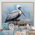 thumbnail image 1 of Designart "Presence Of The Graceful Pelican II" Pelican Floater Framed Wall Art Living Room, 1 of 5