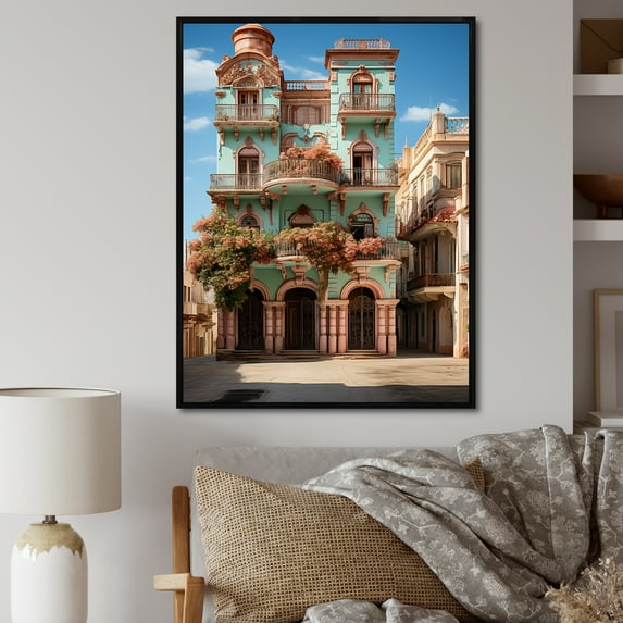 Designart "Preserving Cuban Architectural Heritage" Cuba Floater Framed Canvas Art Print