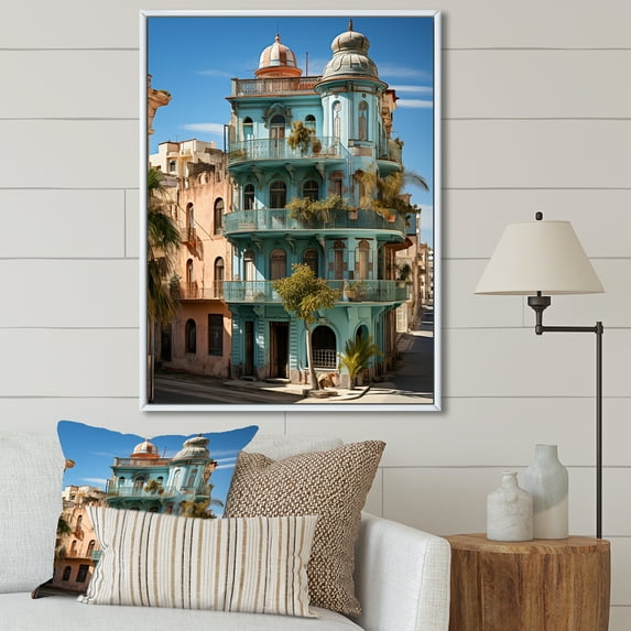 Designart "Preserving Cuban Architectural Heritage I" Cuba Floater Framed Wall Art Prints