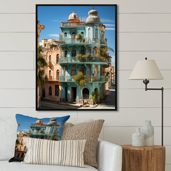 Designart "Preserving Cuban Architectural Heritage I" Cuba Floater Framed Wall Art Prints