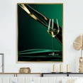 thumbnail image 1 of Designart "Prestige'S Profile Green Champagne II" Champagne Floater Framed Canvas Wall Art, 1 of 5