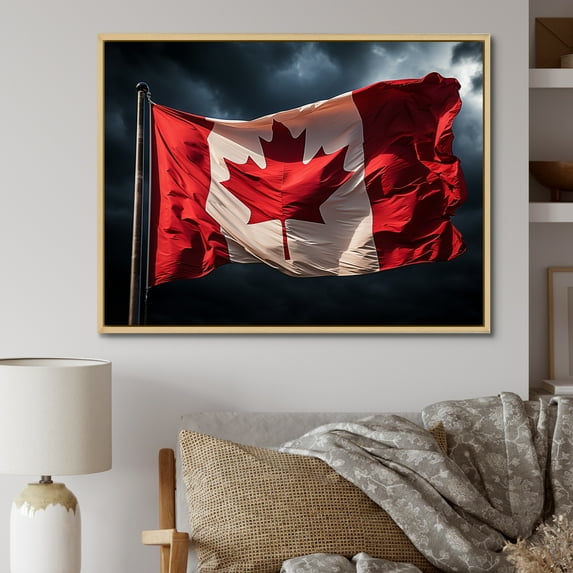 Designart "Pride in Canadian Beauty I" Canada Floater Framed Wall Decor