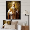 thumbnail image 1 of Designart "Priest In Golden Robes" Religious Portrait Floater Framed Wall Art Prints, 1 of 5