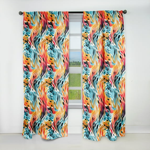Designart "Prism Cheetah Whirl" Abstract Blackout Curtain Panels