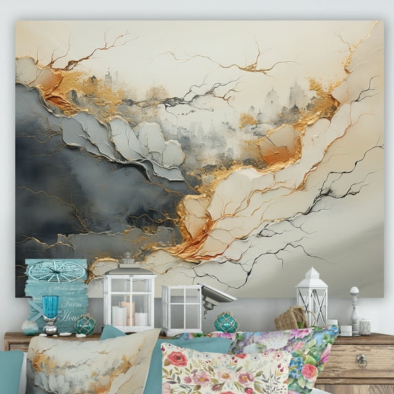 Designart "Pristine River Mountain Serenity" River Mountain Wall Decor