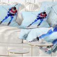 thumbnail image 1 of Designart Professional Male Skier - Abstract Portrait Throw Pillow - 12x20, 1 of 5