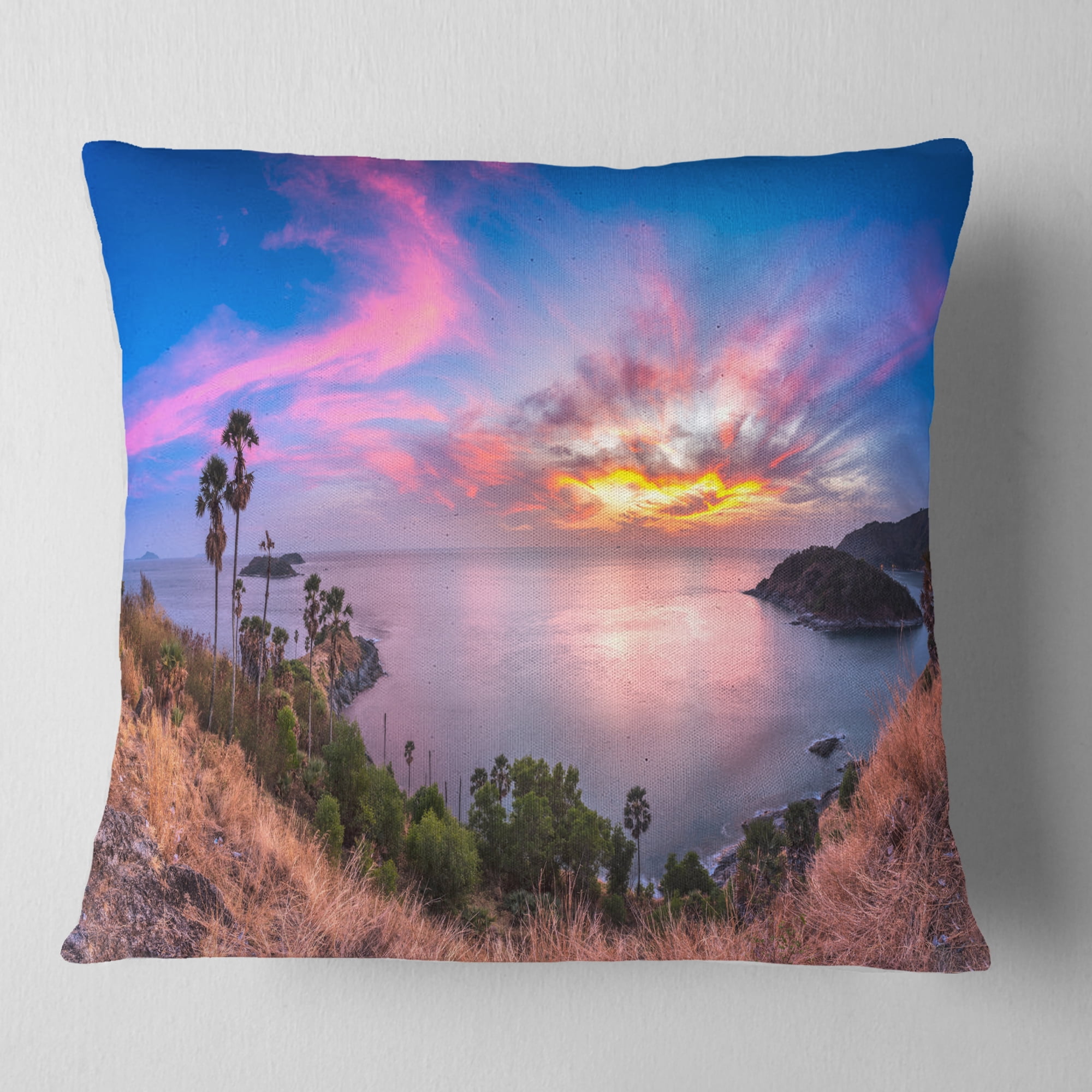 Designart Promthep Cape Best Phuket View Point - Seashore Throw Pillow - 18x18