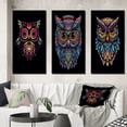 thumbnail image 1 of Designart "Psychedelic Owl Portrait Vibrant and Mysterious II" Animals Owl Framed Wall Art Set Of 3 - Blue Owl Frame Gallery Wall Set For Home Decor, 1 of 6