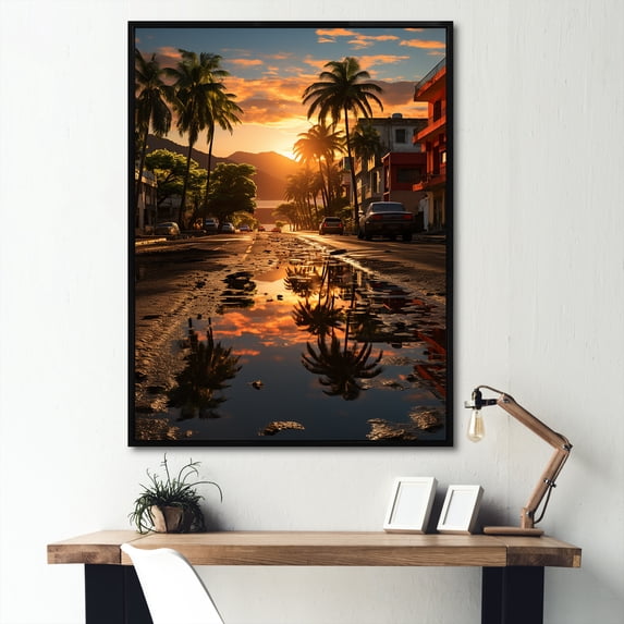 Designart "Puerto Rico horizon" Puerto Rico Floater Framed Canvas Print
