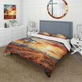 thumbnail image 1 of Designart "Pumpjack in Texas Orange Oil Rig Scenery I" Oil Rigs / Fields Bedding Covert Set - Traditional Orange Architecture Bed Set With 2 Shams, 1 of 6