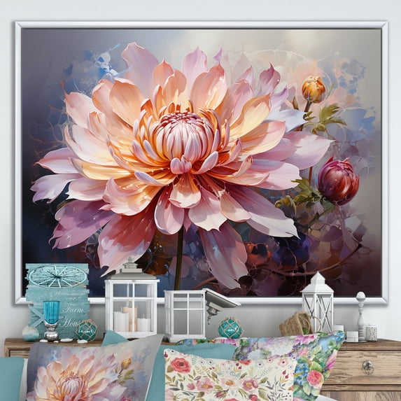 Designart "Pure Blossoms Of Lotus" Lotus Floater Framed Canvas Wall Art