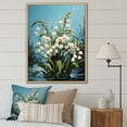thumbnail image 1 of Designart "Pure Green Winter Snowdrops" Snowdrops Floater Framed Wall Art Living Room, 1 of 5