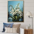 thumbnail image 1 of Designart "Pure Green Winter Snowdrops" Snowdrops Floater Framed Wall Art Living Room, 1 of 5