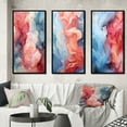 thumbnail image 1 of Designart "Purity in Liquid Ink Red & Blue Wave Abstract V" Abstract Liquid Ink Framed Wall Art Set Of 3 - Blue Modern Frame Gallery Wall Set For Home Decor, 1 of 6