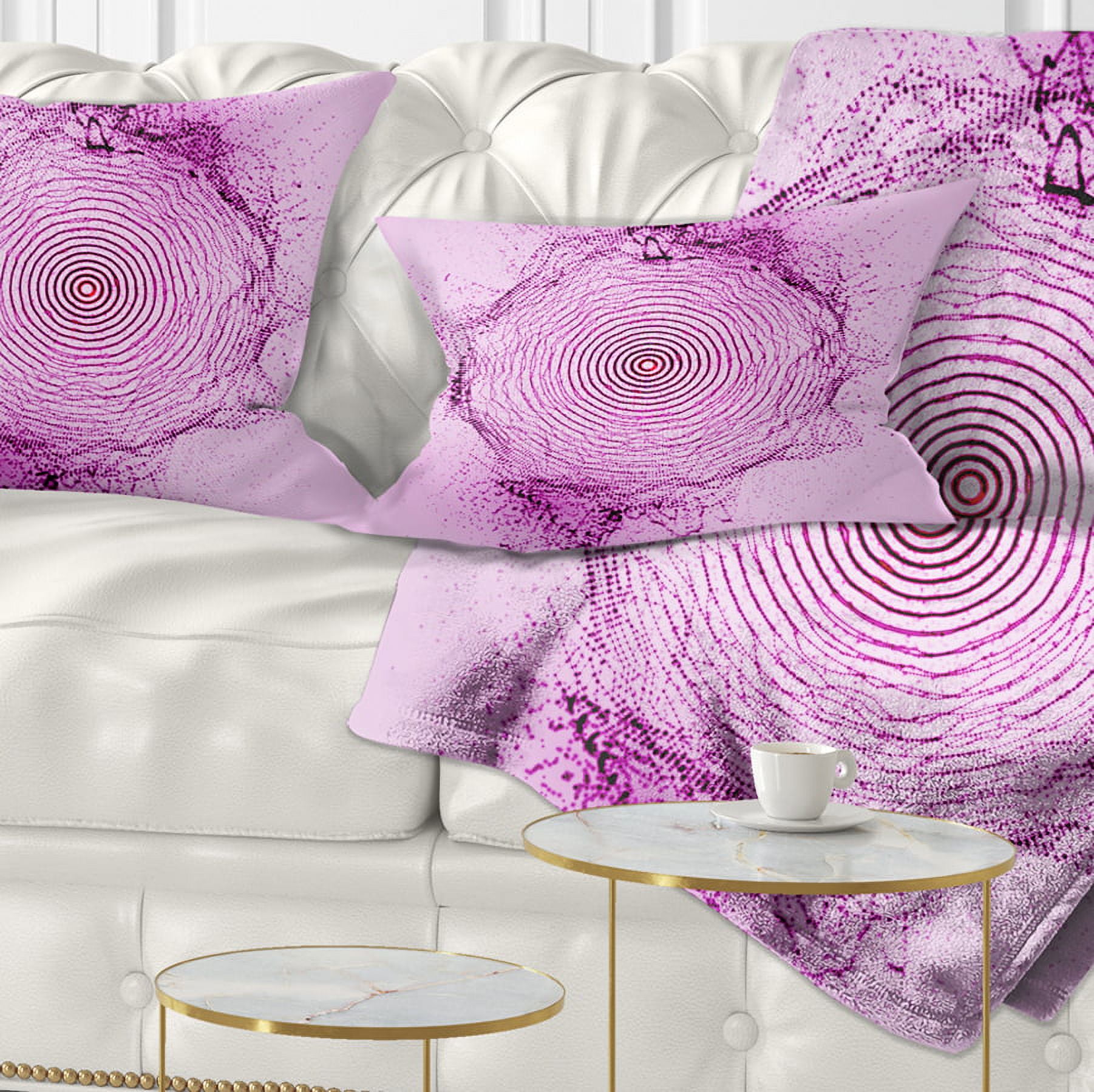 Designart Purple 3D Shape Splashes - Abstract Throw Pillow - 12x20