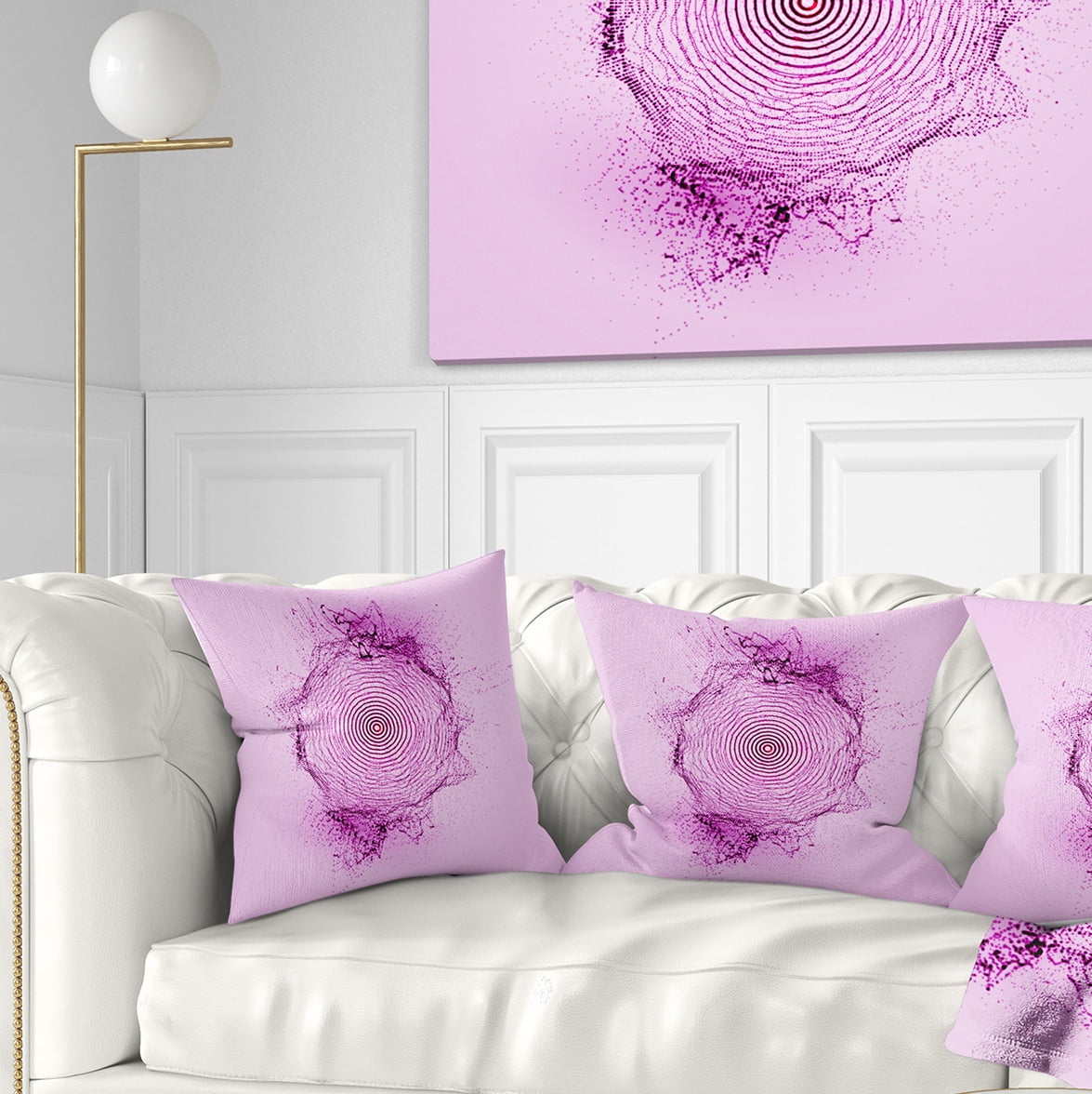 Designart Purple 3D Shape Splashes - Abstract Throw Pillow - 16x16