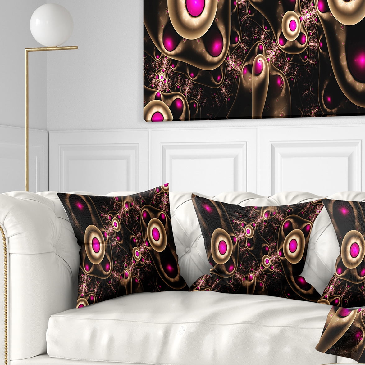 Designart Purple 3D Surreal Abstract Design - Abstract Throw Pillow - 16x16