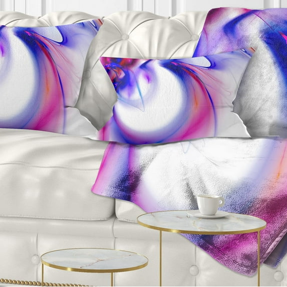 Designart Purple Abstract Fractal Art - Abstract Throw Pillow - 12x20