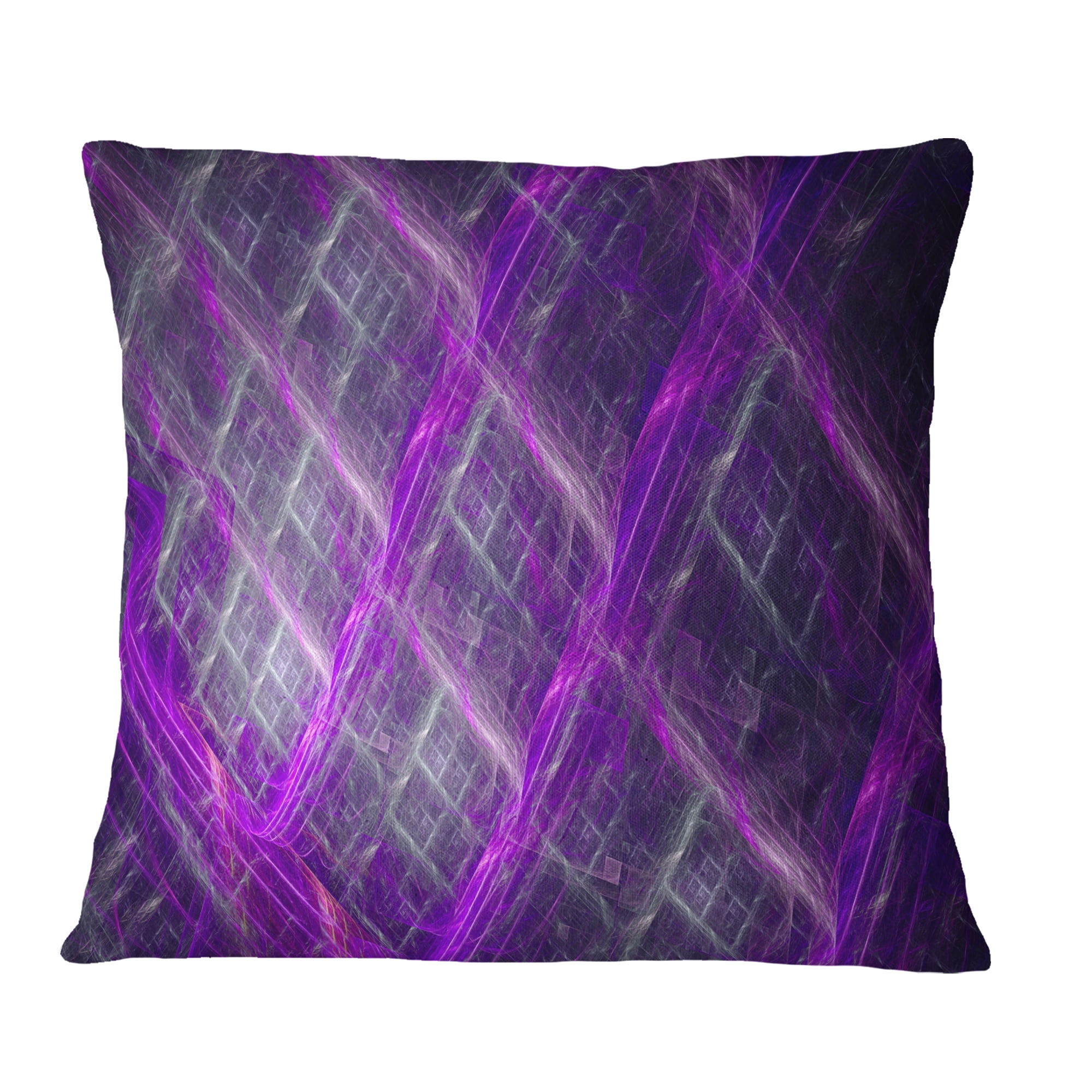 Designart Purple Abstract Metal Grill - Abstract Throw Pillow - 16x16